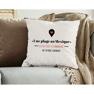 Cadeaux.com Coussin personnalisé couple - Là où tout a commencé - Publicité