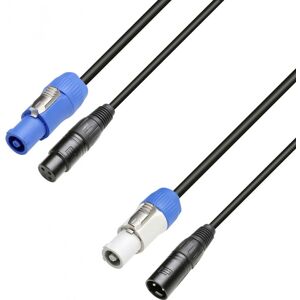 Adam Hall Cables 8101 PSDT 0150 - Entree Power Twist et XLRf vers sortie Power Twist et XLRm 1,5 m