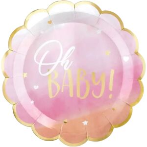 Amscan Assiette en papier Oh Baby Girl (Lot de 8)