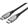 Vention USB-C 3.1/M -> USB-C 3.1/M, (szövet, szürke), 0,5m, kábel