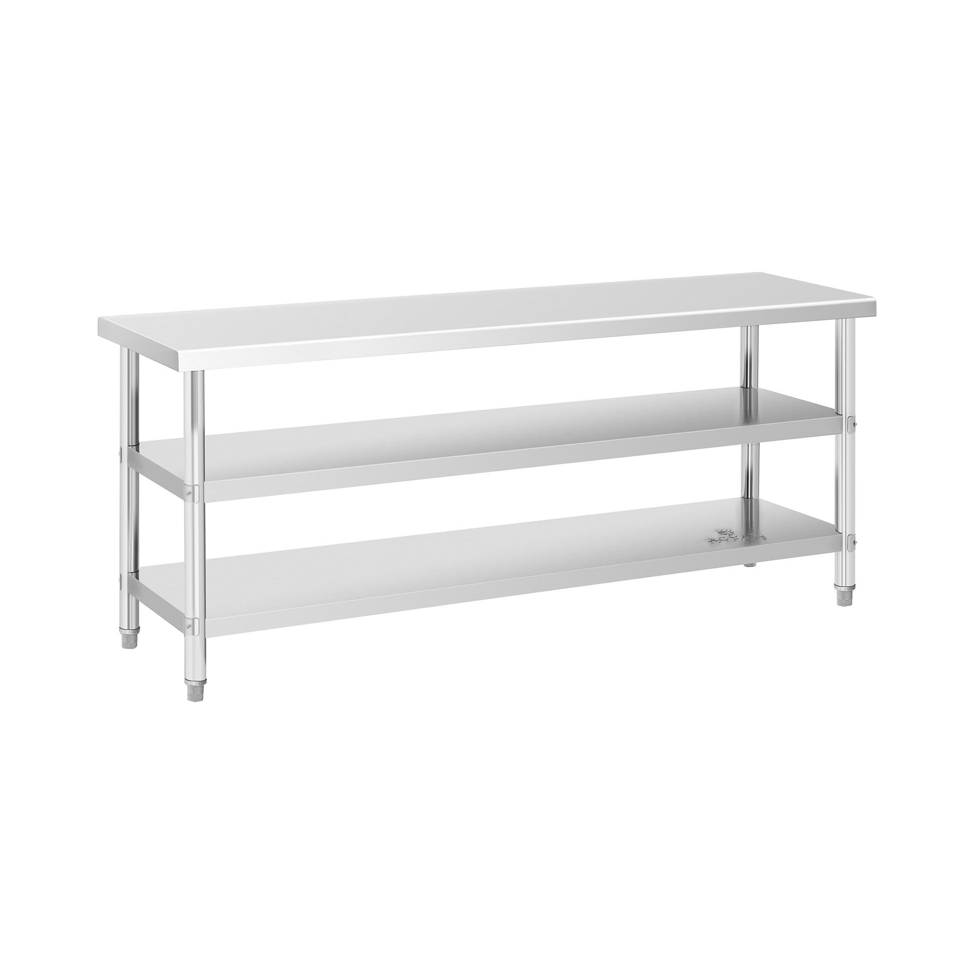 Royal Catering Stainless steel table - 200 x 60 x 5 cm - 231 kg - 2 shelves - Royal Catering