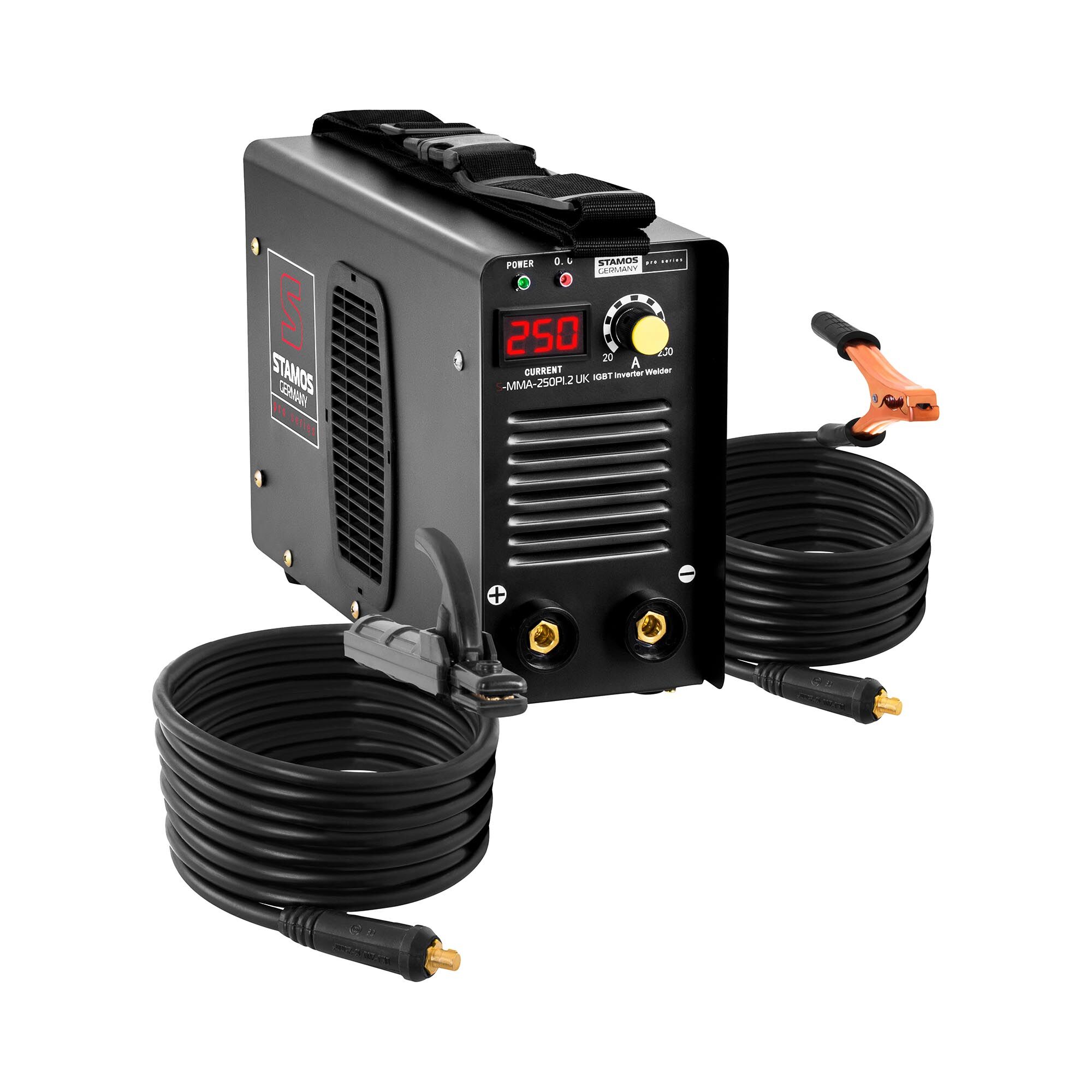 Stamos Pro Series Electrode welder - 250 A - 8 m cable - Hot Start - PRO