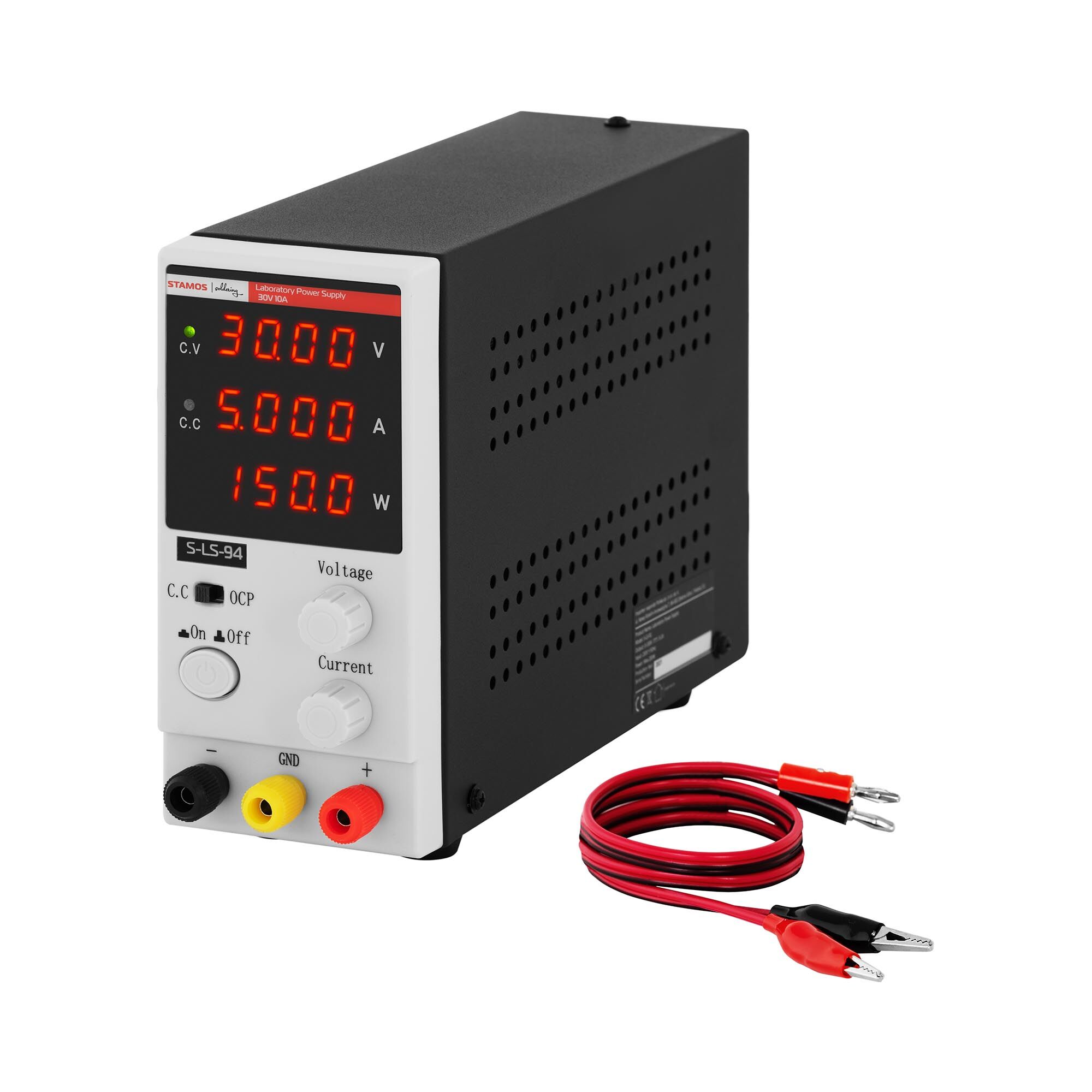 Stamos Soldering Bench Power Supply - 0 - 30 V - 0 - 5 A DC - 150 W - 4-digit LED display