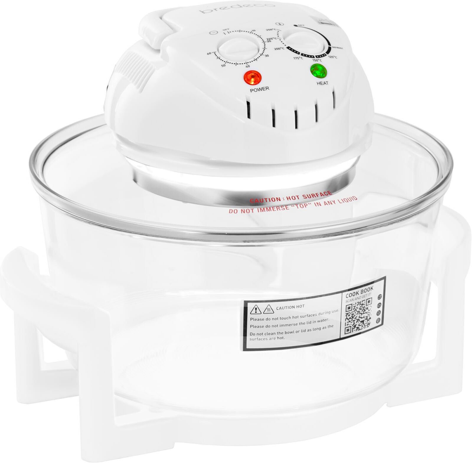 bredeco Halogen Oven with extension ring - 60 - 250 °C - 10.6 L