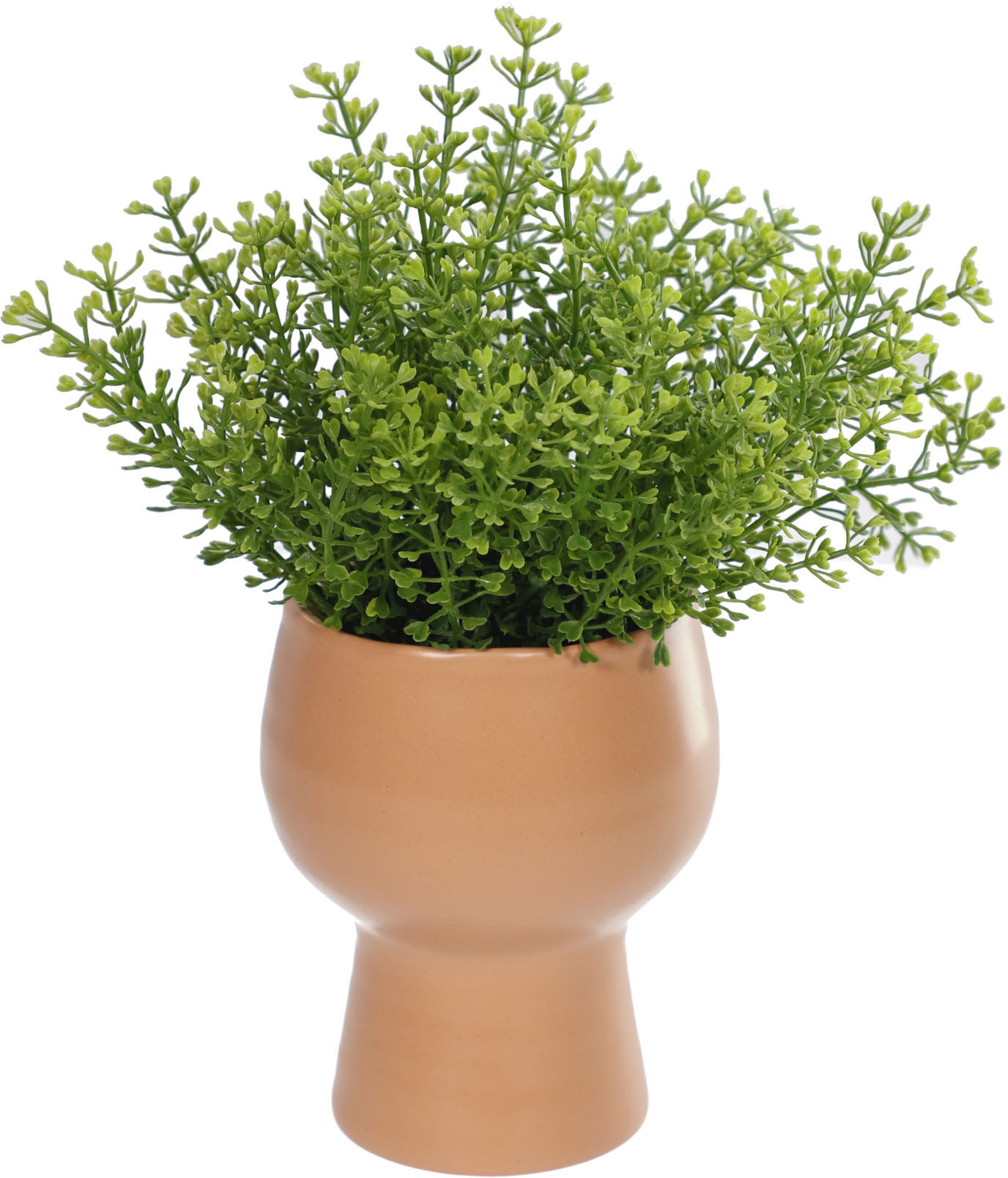 Kave Home Myriophyllum artificial plant with pink ceramic planter 21.6 cm