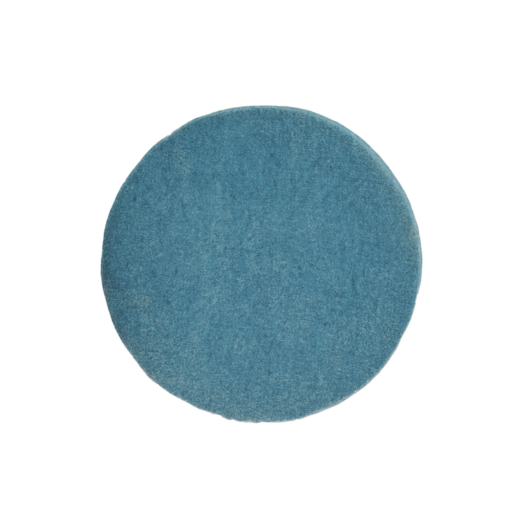 Kave Home Biasina round 100% wool chair cushion in blue Ø 35 cm