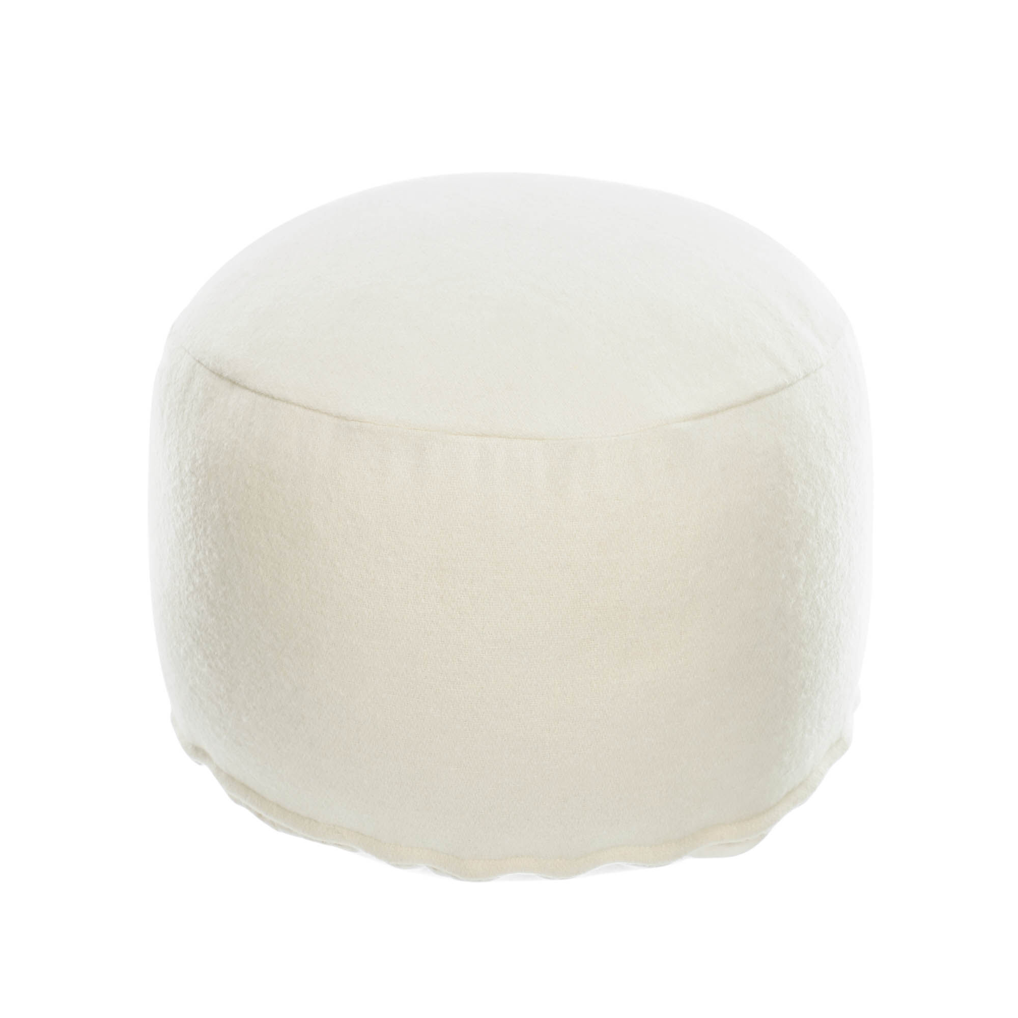 Kave Home Flaminia round pouffe in white Ø 45 cm