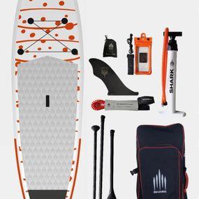 Shark 10'2 All Round iSUP Paddle Board Package White          /Orange Size: (One Size)