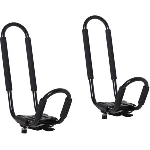 Homcom Set 2 Staffe Porta Kayak Con Attacco Universale Per Portapacchi Metallo