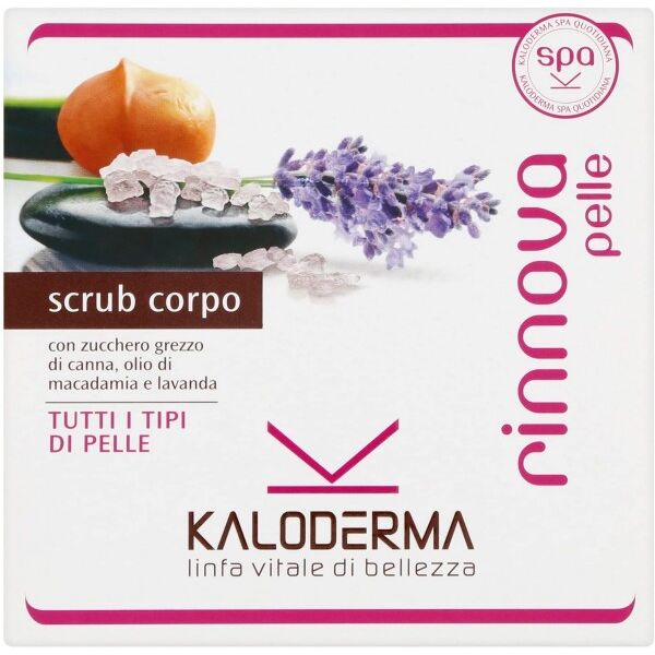 antica farmacia orlandi kaloderma scrub corpo rinnova pelle 500gr.con zucchero grezzo di canna, olio di macadamia e lavanda