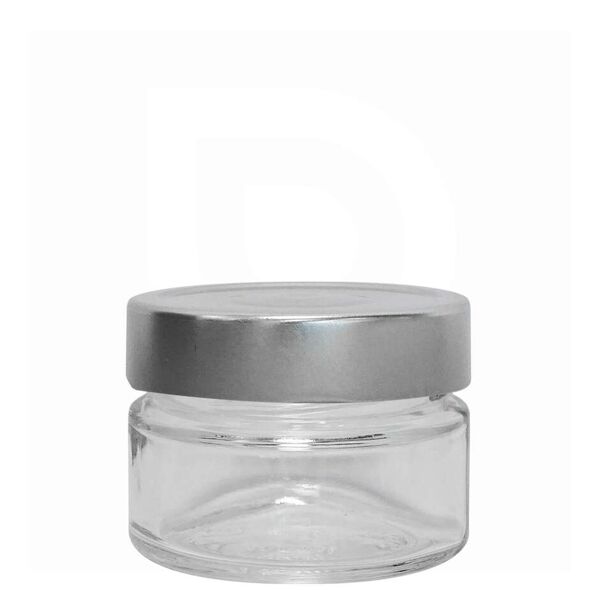 polsinelli vasetto in vetro ergo 106 ml con tappo flip alto argento (24