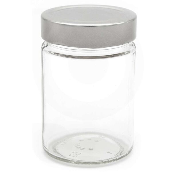 polsinelli vasetto in vetro ergo 314 ml con tappo alto argento (24 pezz