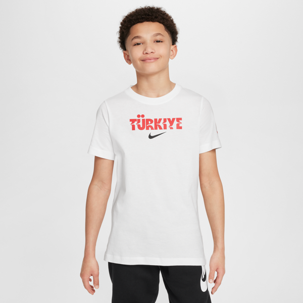 nike t-shirt da calcio  turchia crest – ragazzo/a - bianco