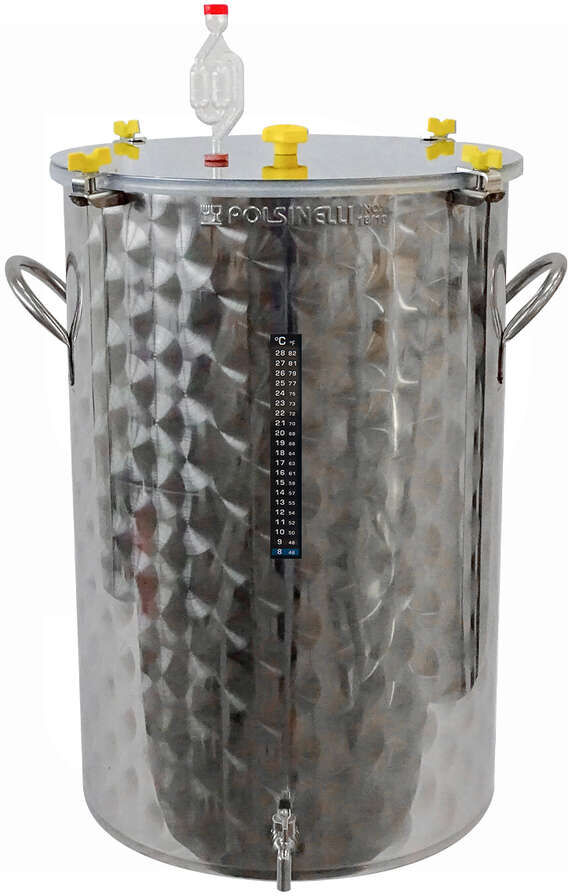 Polsinelli Fermentatore per birra Inox 200 L con maniglie