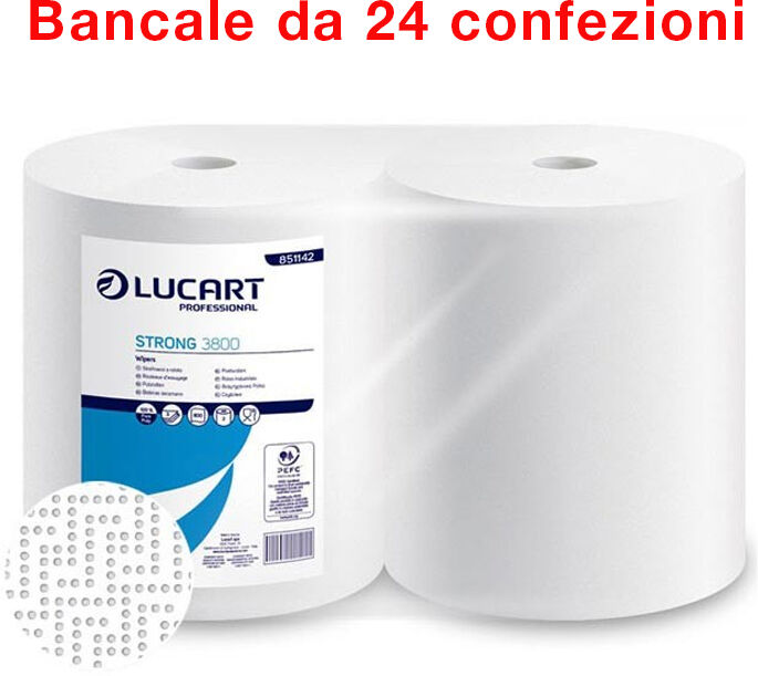 Bancale di 24 confezioni 2 bobine di carta industriali asciugatutto Strong Lucart