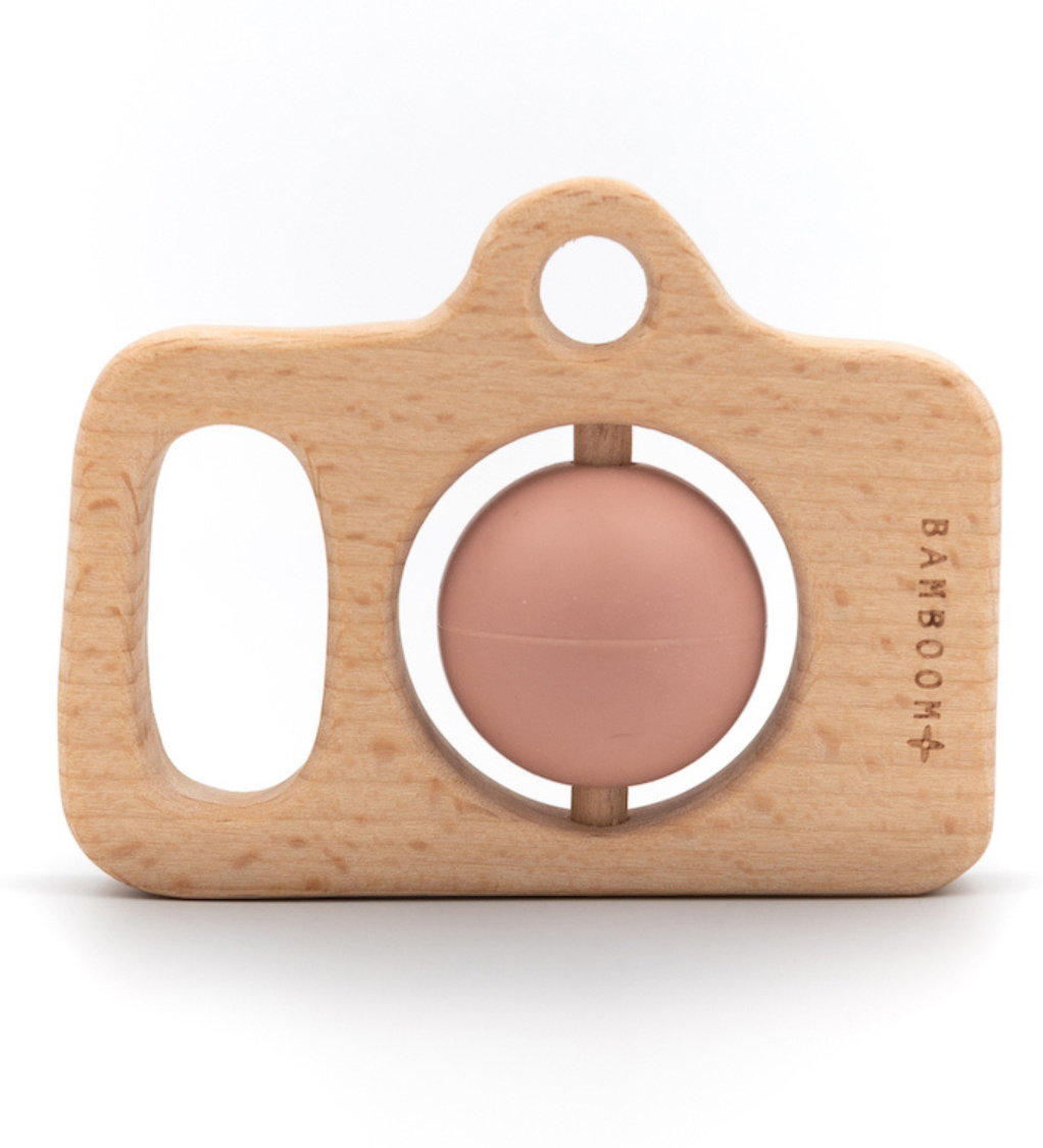 Bamboom fotocamera gioco in legno e silicone Rosa