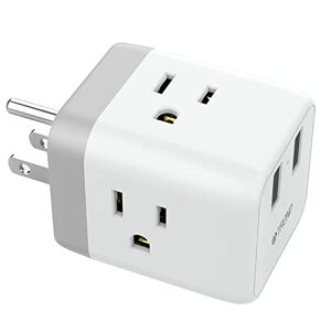 TROND Adaptador de enchufe de viaje europeo - Convertidor de adaptador de  corriente internacional para Europa con 3 tomacorrientes 2 USB, adaptador  de