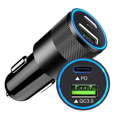 DutchOne Autolader USB A&USB C - Auto oplader USB - USB C autolader 2 poorten - Auto lader - Sigar