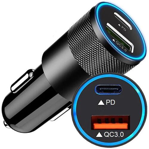 DutchOne Autolader USB A&USB C - Auto oplader USB - USB C autolader 2 poorten - Auto lader - Sigar