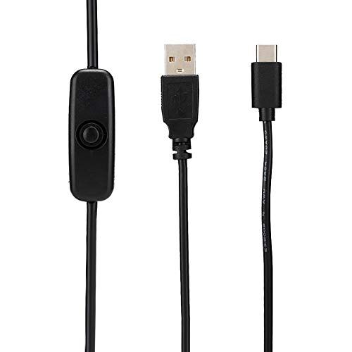 ASHATA Aan/uit-Schakelaar -kabel, voor 4 Aan/uit-Schakelaar Aan/uit-kabel USB C Aan/uit-Schakelaar Type C Aan/uit-Schakelaar, Aansluitkabel met Schakelaar (1,5 meter)
