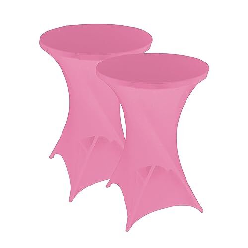 ElixPro Premium statafelrok roze 2x ∅80 x 110 cm Tafelrok- Statafelhoes Tafelhoezen voor statafel Staantafelhoes Extra dik voor een Premium uitstraling