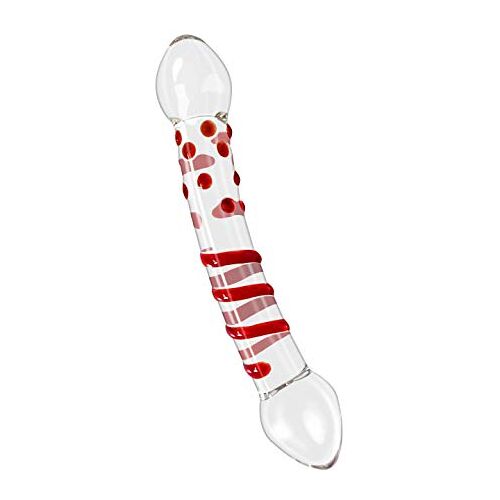 Mehrlieben Dildo glas dildo glas analdildo glas dildo glas slug voor G-spot en anus stimulator kristal anale dildo glas dubbele dildo voor vrouwen en mannen (rood)