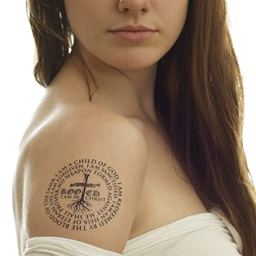 Tattoodrucker 10 x I Am In Christ Tattoo christelijk motief in zwart tijdelijke body tattoo (10)