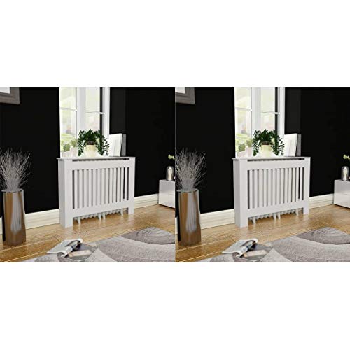 TEKEET Huishoudelijke Apparaten Accessoires-Radiator Covers 2 stuks Wit MDF 112 cm-Huis & Tuin