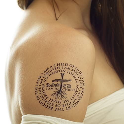 Tattoodrucker 5 x I Am In Christ Tattoo Christelijk motief in zwart tijdelijke body tattoo (5)