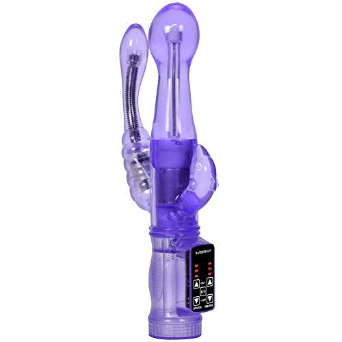 LAHTI Vibrator G-spot Anale vaginale clitorale stimulatie, penetratie buigbare dubbele kop vibrator stimulatie seksspeeltje voor vrouwen (paars)