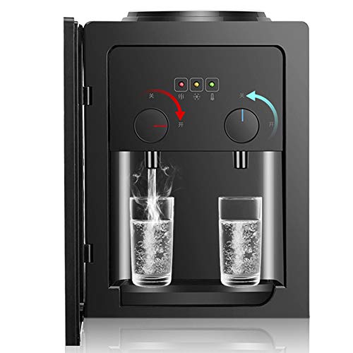 Lightakai Elektrische waterdispenser, 550 W, 220 V, warm- en koudwaterdispenser, snel opwarmen, desktop-waterdispenser, machine met stofdeur, compatibel met 3,5 l, 5 l, 10 l en 18,9 l emmer water