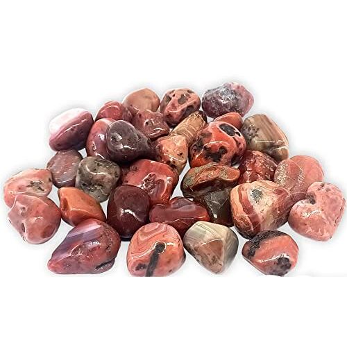 TENET Rode achtsteen, geslepen geslepen geslepen voor helende stenen, reiki en meditatie 18-25 mm (5)