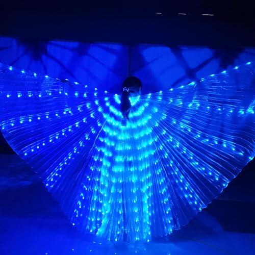Zebery LED-vleugels voor volwassenen, LED-vlinder Isis-vleugels, LED Isis-vleugels, oplichtende buikdanskostuums