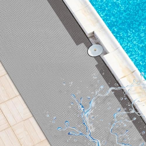 SHAIRMB Swimming Pool Mat, Thicker Pool Mat for Pool Bottom, Non Slip Under Pool Bottom Pad for Above Ground Pool, Pool Mats for Deck, Pool Ground Mats Swim Mat Pool Stair Mat,Grijs,90 * 600cm