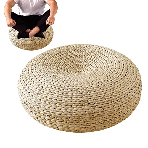 Youding Tatami geweven kruk, 6,69 inch ronde stro geweven zitting, geweven meditatiekruk, gebreide geweven kruk, Tatami geweven kussen voor yoga, zen, meditatie Tatami geweven kruk,