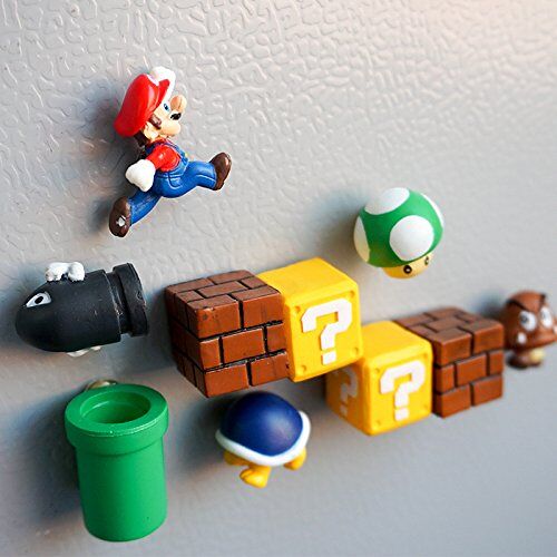N\C Koelkastmagneten, Regerly 10 Stuks Koelkastmagneten Super Mario 3D Decoratieve Magneten voor Kinderen Whiteboard Magneten Berichtstickers voor Keuken Kantoor