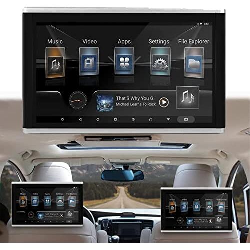 LIYYSOU WiFi 1080P HD auto hoofdsteun videospeler, hoofdsteun monitor met Bluetooth USB SD FM, draagbare digitale hoofdsteun speler HD groot scherm auto multimedia speler(13.3in)