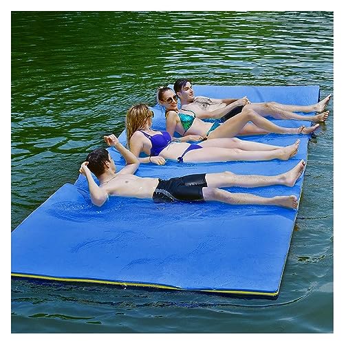 KEuLen Drijvende watermat water drijvende mat drijvende mat voor meer watermat -drijvende mat voor meer drijvende watermat, XPE drijvend eiland voor kinderen en volwassenen (kleur: blauw, maat: 2,7 m x