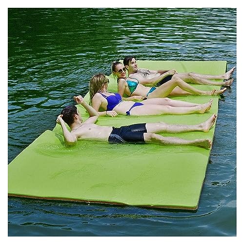 KEuLen Drijvende watermat water drijvende mat drijvende mat voor meer watermat -drijvende mat voor meer drijvende watermat, XPE drijvend eiland voor kinderen en volwassenen (kleur: groen, maat: 3,5 m x