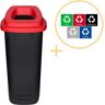 Plafor Fit Bin Prullenbak voor afvalscheiding 75L, Zwart/Rood