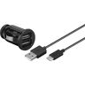 Goobay USB Type-C autolader set (12W / 2.4A) autolader adapter en USB Type-C kabel 1,0m (zwart)