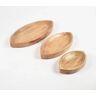 Aromaa Marquise-Shaped Mango Wood Trays (set of 3)