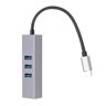 Sxhlseller USB 3.0 4-poorts Hub USB-splitter-expander van Aluminiumlegering, USB-datasplitter met 5 Gbps Hoge Snelheid voor Windows voor Linux-laptop Grijs