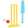 Vaguelly Plastic Cricketset Voor Kinderen 1 Set Cricketbat En Balset Strand Cricketstandaard Achtertuin Cricketsets Voor Kinderen Jongens Meisjes Tuin Cricket Speelspeelgoed Blauw