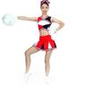 GICIR Cheerleading Kleding Gympak Dames Spandex Hoge Elasticiteit Handgemaakte Wedstrijddans Met Lange Mouwen (Kleur : Red, Maat : 10 JAAR)