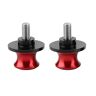 Suuonee Suuone Sliders Stand, 2 stks 6 mm Motorfiets CNC Achterstand Swing Arm Spool Sliders Stand Achterbrug Spoelen (Rood)