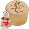 TARAKO Tandenfeedoos, Tandendoos   Houten baby-aandenkendoos voor tand Tandencontainer voor jongen of meisje, opbergdoos cadeau, sprookjescadeaus, tandbesparing voor babyshower verjaardagscadeau