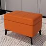 SadiTy Schoenenbank Met Opbergruimte In De Hal, Voetsteunopbergruimte Met Kunstleer Gestoffeerde Bank En Metalen Poten, Moderne Opbergbank Aan Het Einde Van Het Bed Met Opbergruimte (Color : Orange, Size :