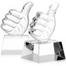 Gatuida 2 Stks Trofee Beker Duim Omhoog Kristal Awards Trofeeën Grote Handgebaar Trofee Beker Award