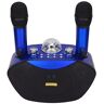 Bewinner Karaoke Machine Speaker, 5.0 Karaoke Systeem met 2 Draadloze Microfoon Draagbare Kleurrijke Lichte Karaoke Machine Set voor Party Car PC Mobiel (Zwart blauw)